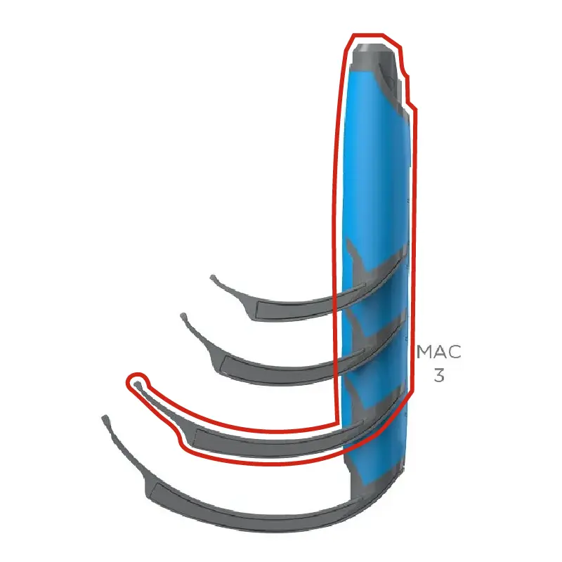 HOJA VIDEO LARINGOSCOPIO MAC 3 DESCARTABLE PROVU FLEXICARE